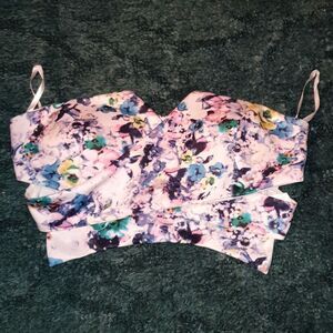 NWT Virgin Only Floral Criss Cross Tube Top L